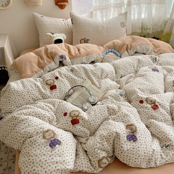 4Pcs Cloud Linen | Set Đũi Mây Phong cách trẻ trung hiện đại | ID 4PCSCLOUDLINE12