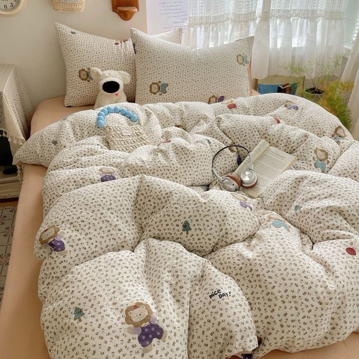 4Pcs Cloud Linen | Set Đũi Mây Phong cách trẻ trung hiện đại | ID 4PCSCLOUDLINE12