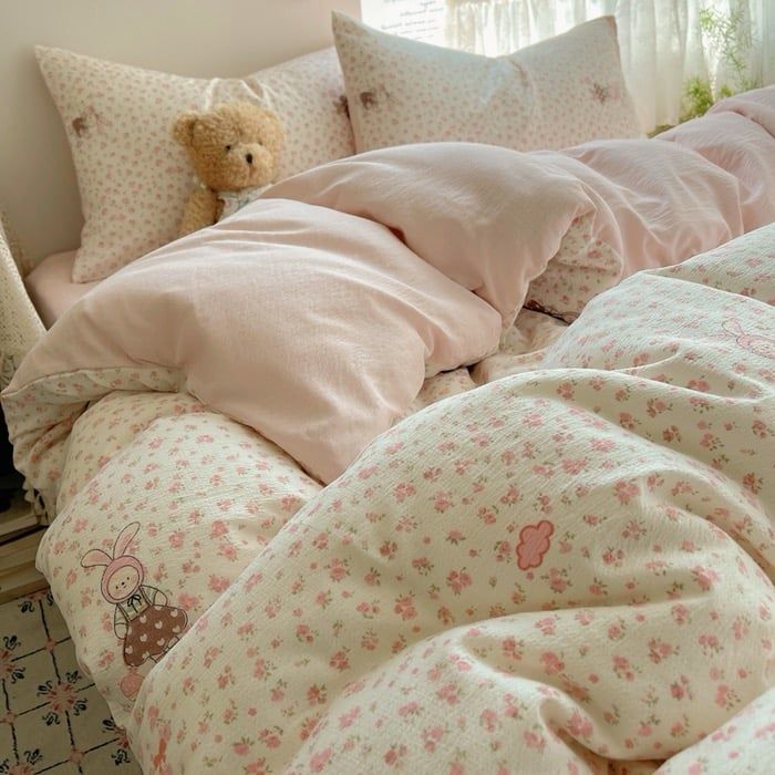4Pcs Cloud Linen | Set Đũi Mây Phong cách trẻ trung hiện đại | ID 4PCSCLOUDLINE13
