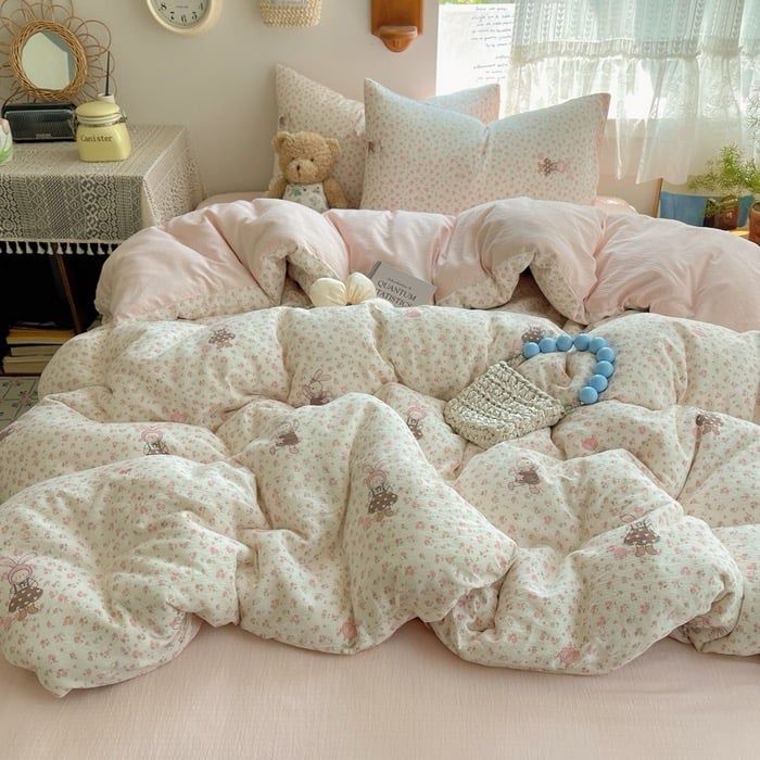 4Pcs Cloud Linen | Set Đũi Mây Phong cách trẻ trung hiện đại | ID 4PCSCLOUDLINE13