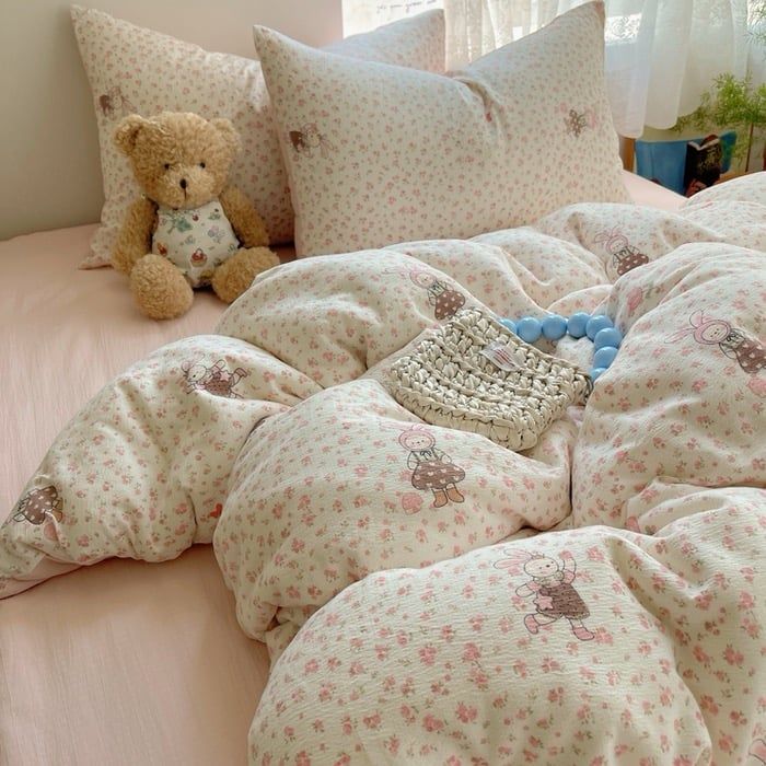 4Pcs Cloud Linen | Set Đũi Mây Phong cách trẻ trung hiện đại | ID 4PCSCLOUDLINE13