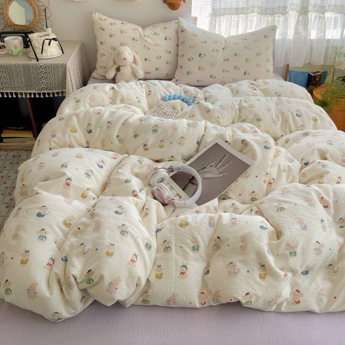 4Pcs Cloud Linen | Set Đũi Mây Phong cách trẻ trung hiện đại | ID 4PCSCLOUDLINE14