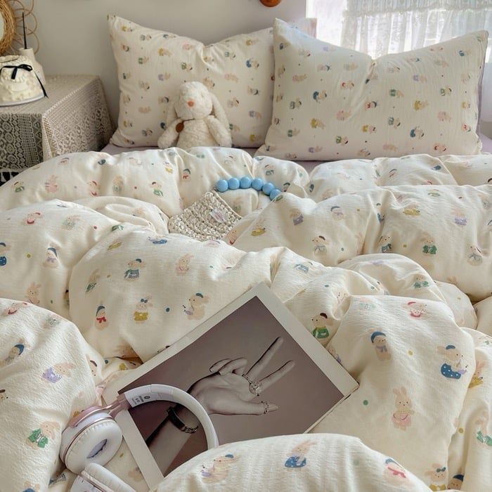 4Pcs Cloud Linen | Set Đũi Mây Phong cách trẻ trung hiện đại | ID 4PCSCLOUDLINE14