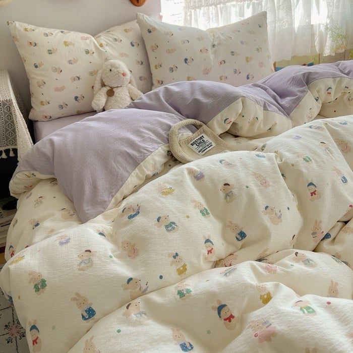 4Pcs Cloud Linen | Set Đũi Mây Phong cách trẻ trung hiện đại | ID 4PCSCLOUDLINE14