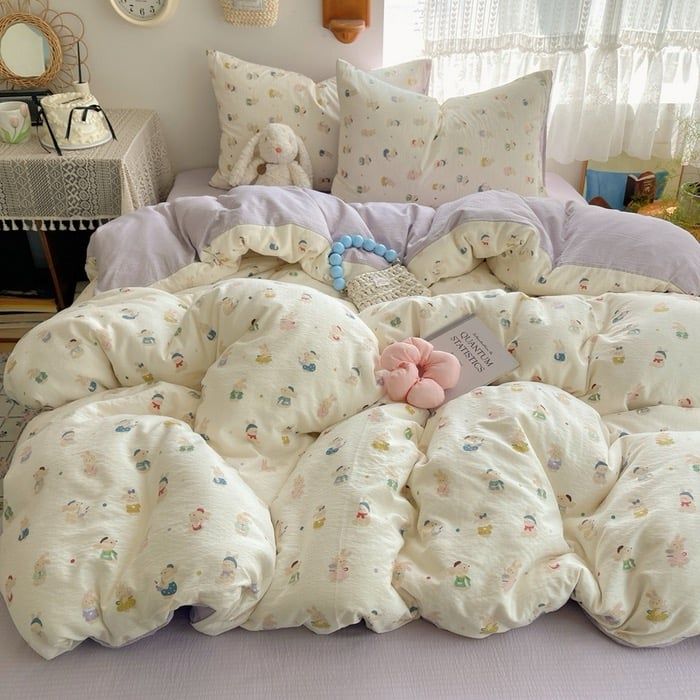 4Pcs Cloud Linen | Set Đũi Mây Phong cách trẻ trung hiện đại | ID 4PCSCLOUDLINE14