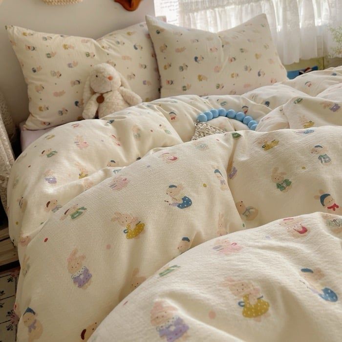 4Pcs Cloud Linen | Set Đũi Mây Phong cách trẻ trung hiện đại | ID 4PCSCLOUDLINE14