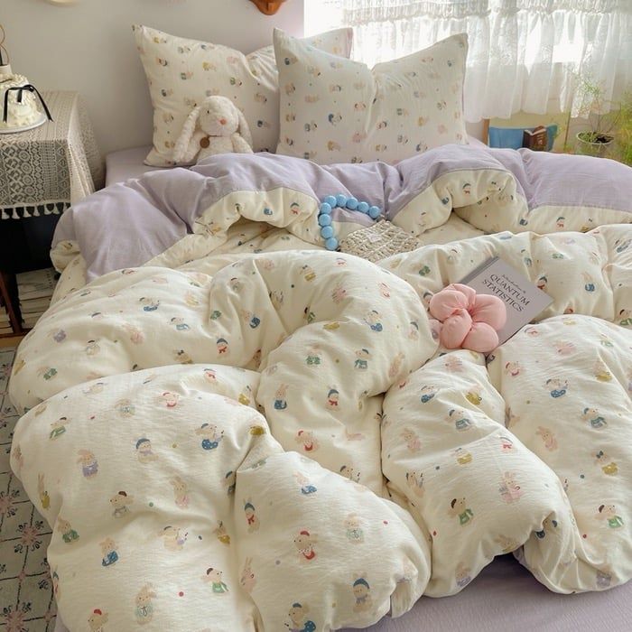 4Pcs Cloud Linen | Set Đũi Mây Phong cách trẻ trung hiện đại | ID 4PCSCLOUDLINE14