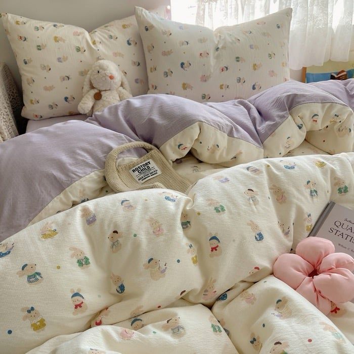 4Pcs Cloud Linen | Set Đũi Mây Phong cách trẻ trung hiện đại | ID 4PCSCLOUDLINE14