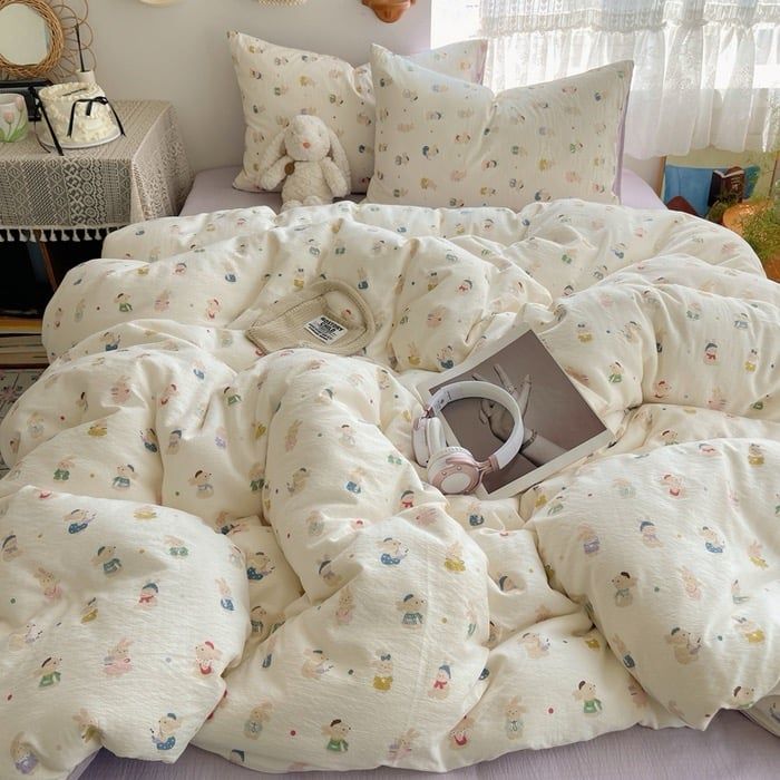 4Pcs Cloud Linen | Set Đũi Mây Phong cách trẻ trung hiện đại | ID 4PCSCLOUDLINE14