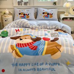 Set 4 Món Nỉ Nhung 200gr hình in 3D Happy Puppy Life