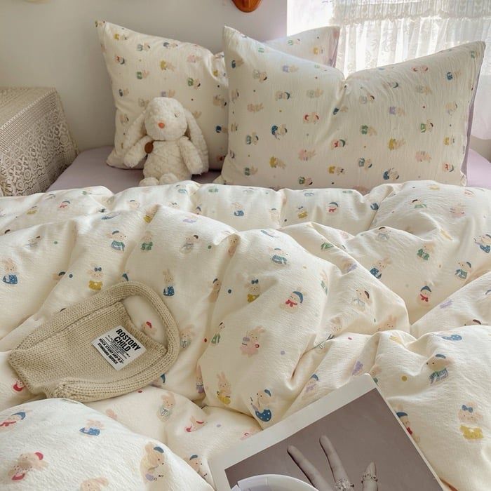 4Pcs Cloud Linen | Set Đũi Mây Phong cách trẻ trung hiện đại | ID 4PCSCLOUDLINE14