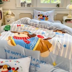 Set 4 Món Nỉ Nhung 200gr hình in 3D Happy Puppy Life