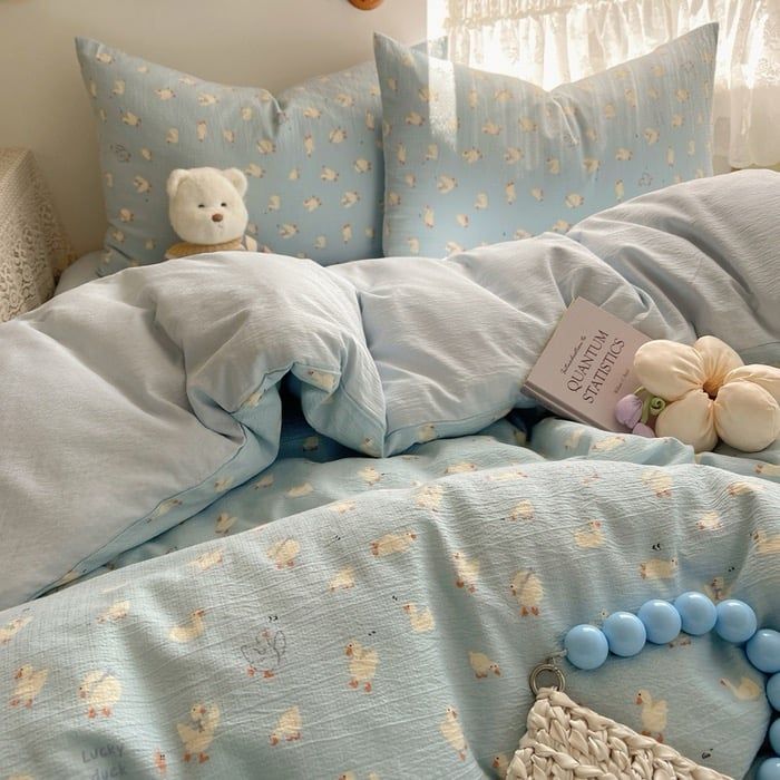 4Pcs Cloud Linen | Set Đũi Mây Phong cách trẻ trung hiện đại | ID 4PCSCLOUDLINE15