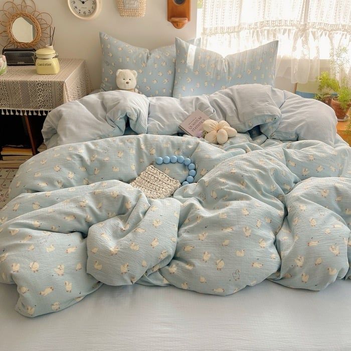 4Pcs Cloud Linen | Set Đũi Mây Phong cách trẻ trung hiện đại | ID 4PCSCLOUDLINE15