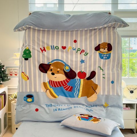 Set 4 Món Nỉ Nhung 200gr hình in 3D Happy Puppy Life