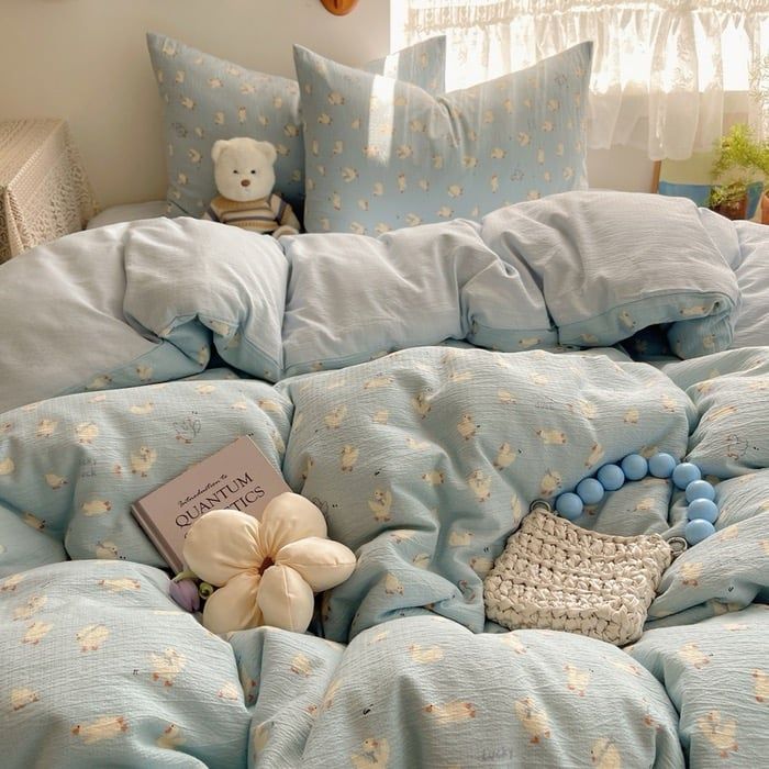 4Pcs Cloud Linen | Set Đũi Mây Phong cách trẻ trung hiện đại | ID 4PCSCLOUDLINE15
