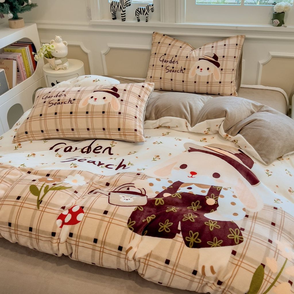 Set 4 Món Nỉ Nhung 200gr hình in 3D SweetGarden