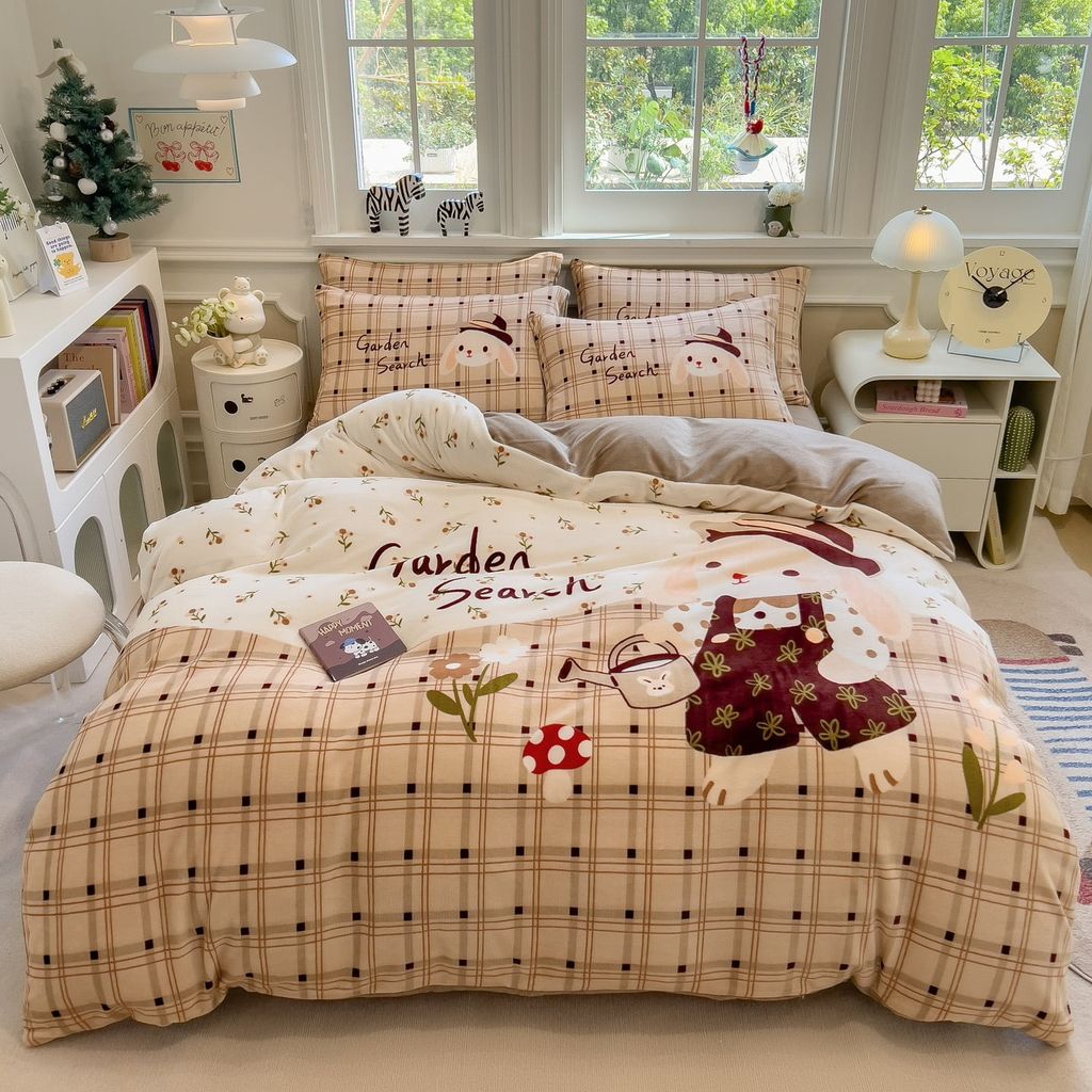 Set 4 Món Nỉ Nhung 200gr hình in 3D SweetGarden