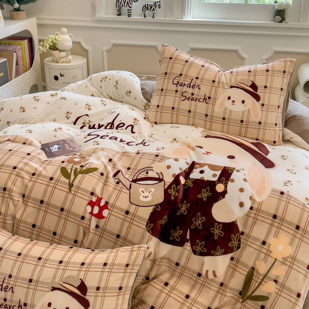 Set 4 Món Nỉ Nhung 200gr hình in 3D SweetGarden