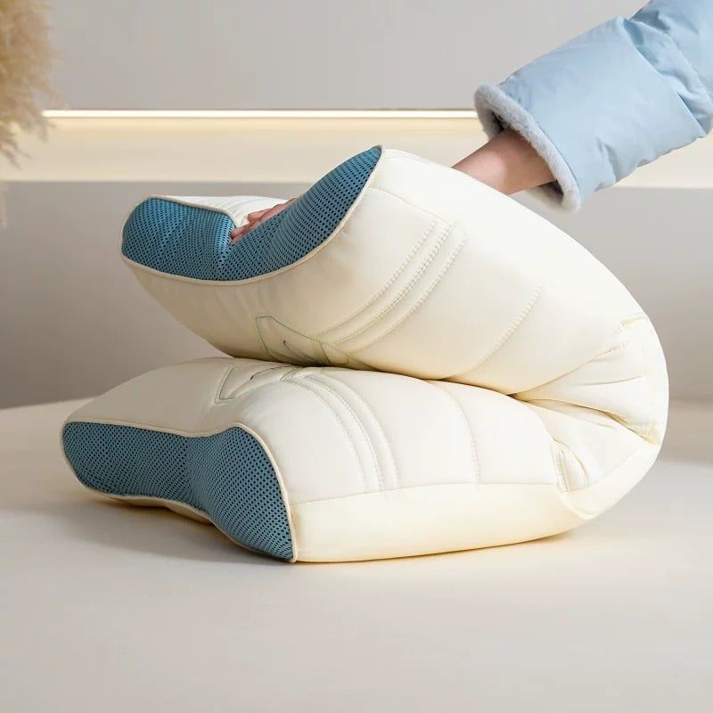 RUỘT GỐI MATXA COOL LATEX ĐỊNH HÌNH CHỐNG MỎI VAI GÁY CÔNG THÁI HỌC SIZE 48*74CM