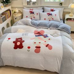 Set 4 Món Nỉ Nhung 200gr hình in 3D Happy Girl