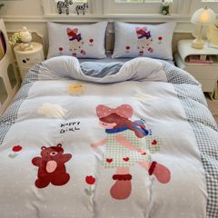 Set 4 Món Nỉ Nhung 200gr hình in 3D Happy Girl