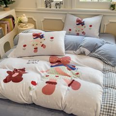 Set 4 Món Nỉ Nhung 200gr hình in 3D Happy Girl