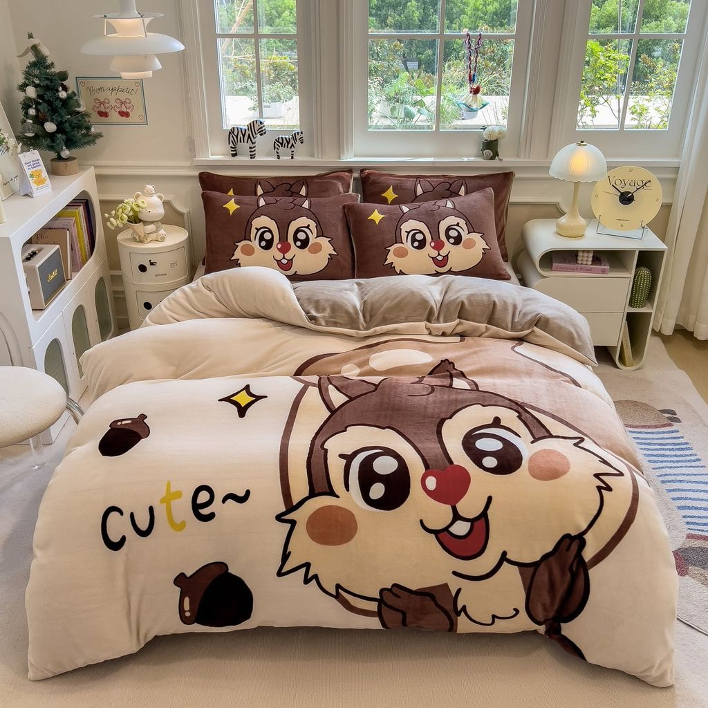 Set 4 Món Nỉ Nhung 200gr hình in 3D Sox Chip&Dane