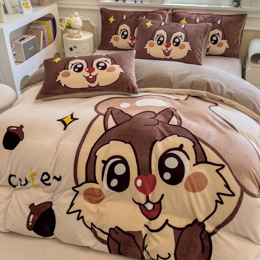 Set 4 Món Nỉ Nhung 200gr hình in 3D Sox Chip&Dane