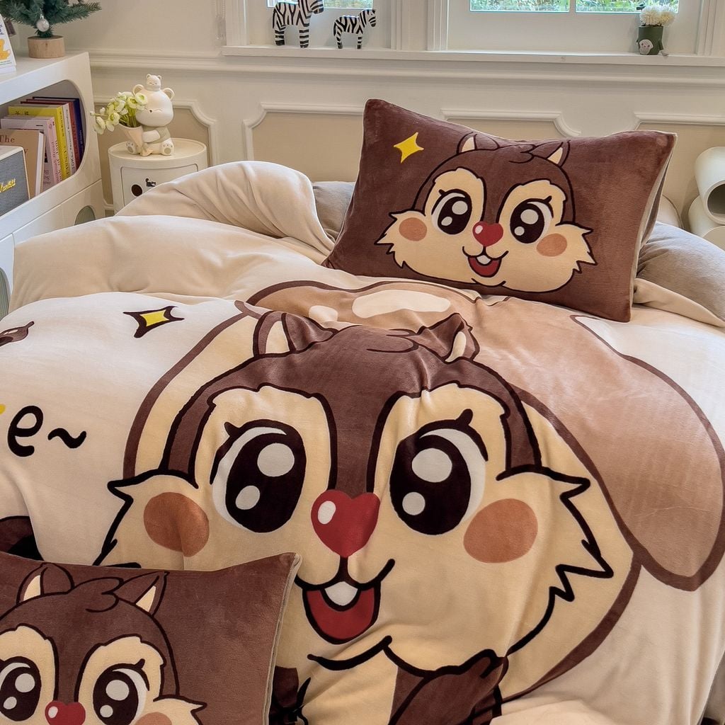 Set 4 Món Nỉ Nhung 200gr hình in 3D Sox Chip&Dane