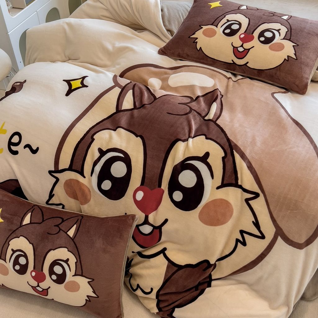 Set 4 Món Nỉ Nhung 200gr hình in 3D Sox Chip&Dane