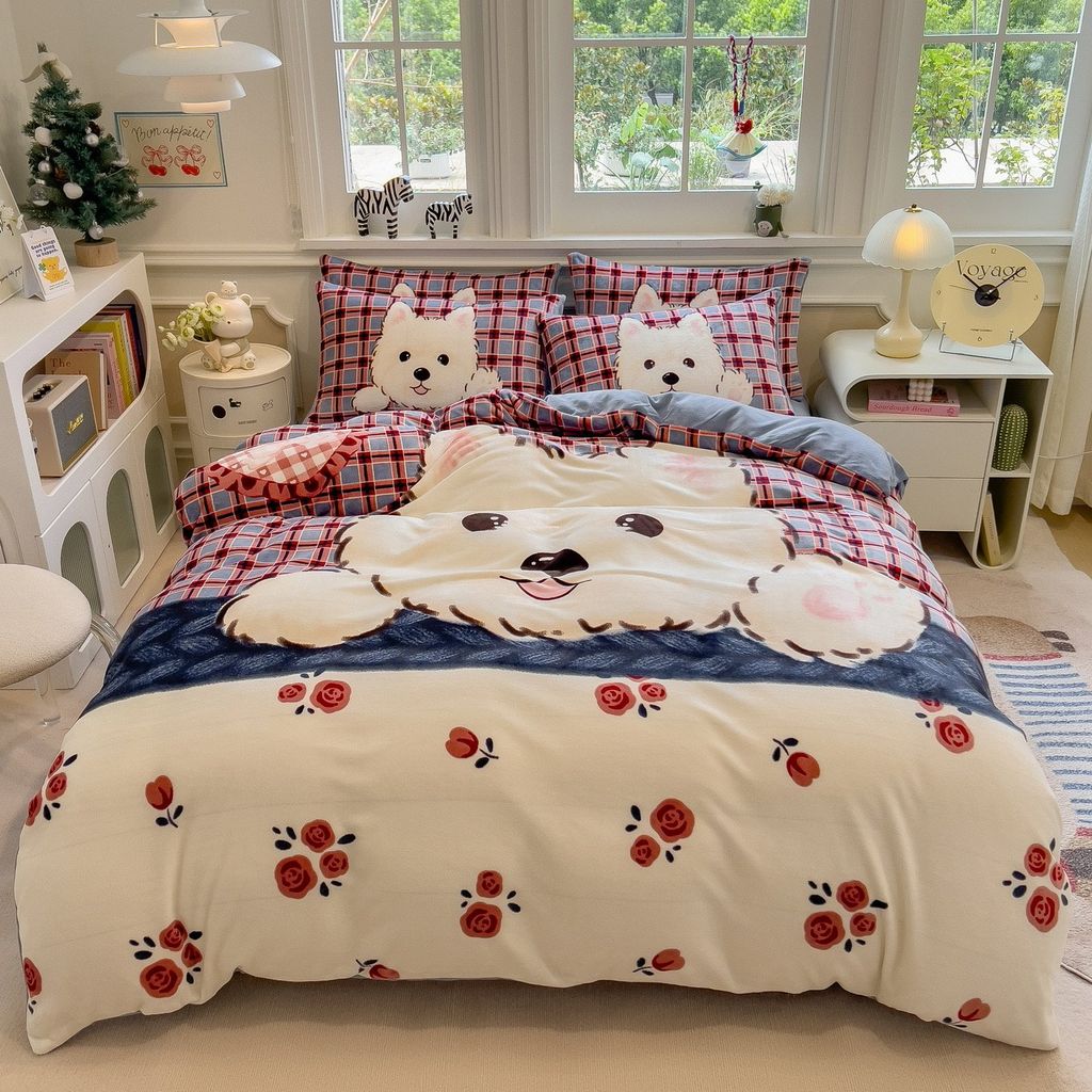 Set 4 Món Nỉ Nhung 200gr hình in 3D SnowDog