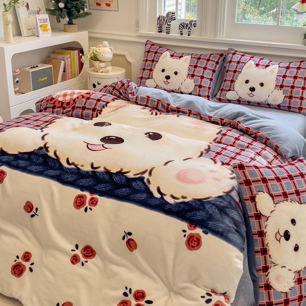 Set 4 Món Nỉ Nhung 200gr hình in 3D SnowDog