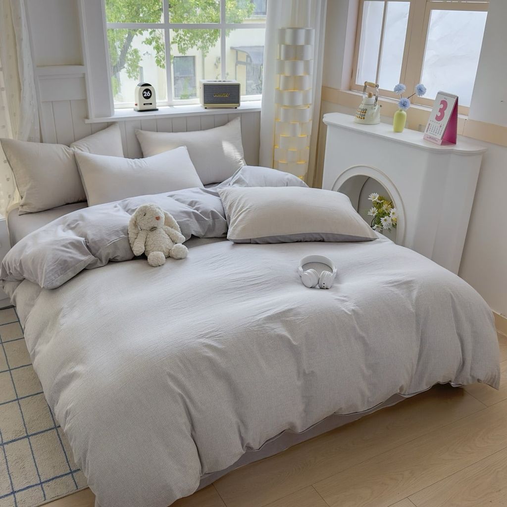 4Pcs Japan Linen |  Standard size duvet cover Bedding Set Drap Freesize | ID CL4P025COV015