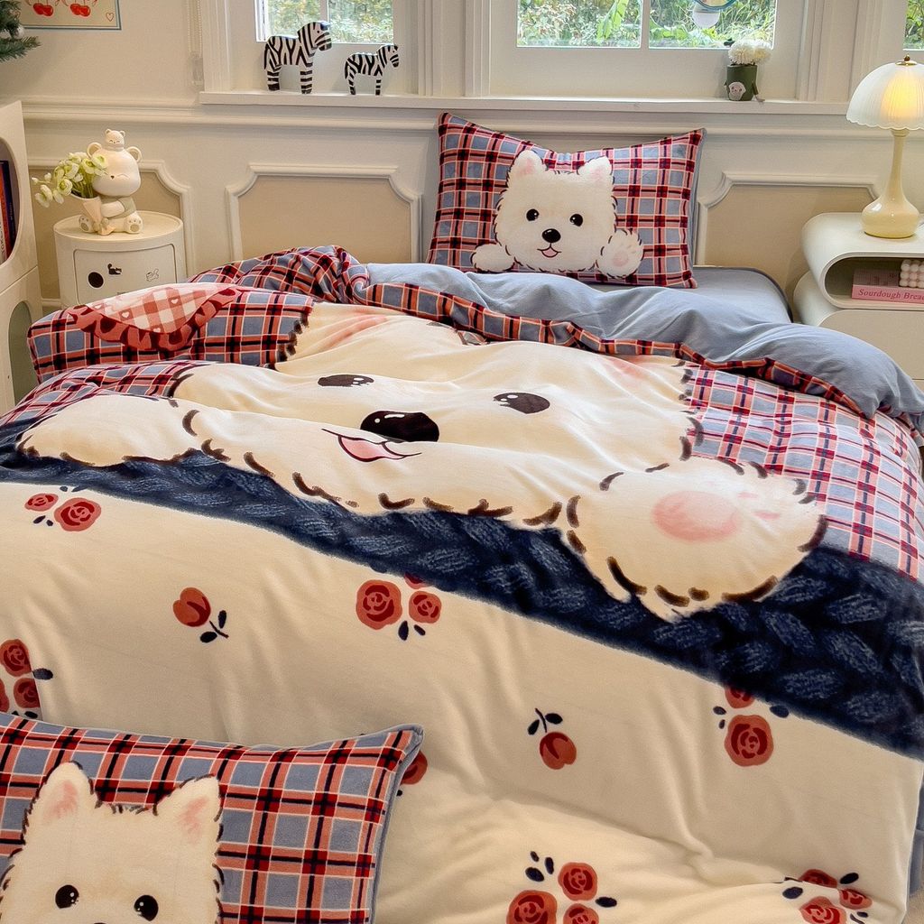 Set 4 Món Nỉ Nhung 200gr hình in 3D SnowDog