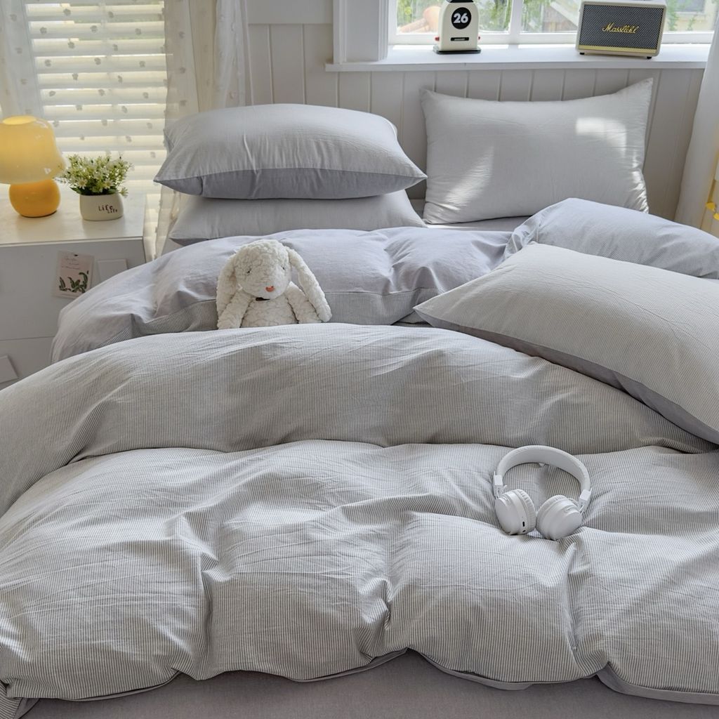 4Pcs Japan Linen |  Standard size duvet cover Bedding Set Drap Freesize | ID CL4P025COV015