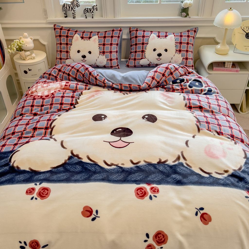 Set 4 Món Nỉ Nhung 200gr hình in 3D SnowDog