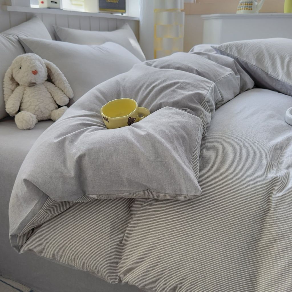 4Pcs Japan Linen |  Standard size duvet cover Bedding Set Drap Freesize | ID CL4P025COV015