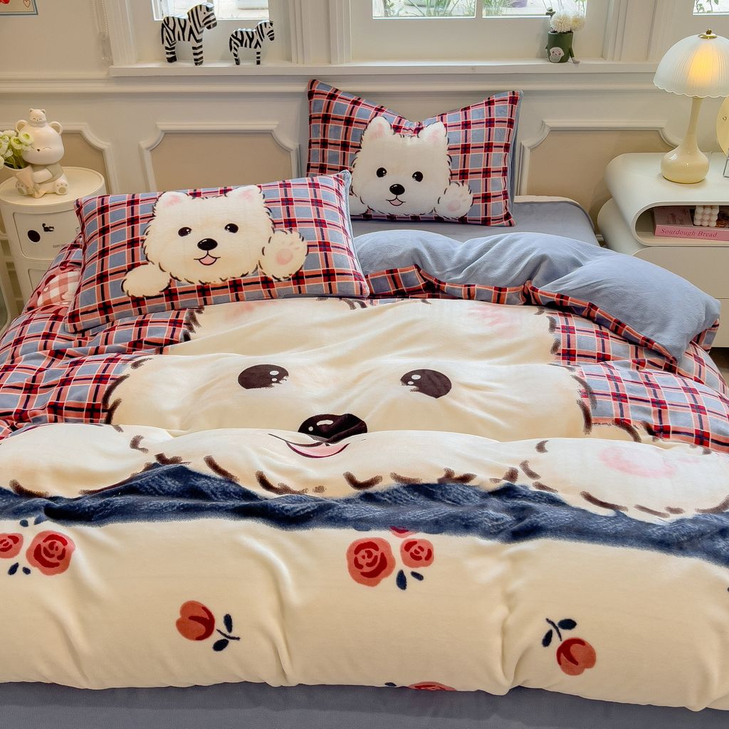 Set 4 Món Nỉ Nhung 200gr hình in 3D SnowDog