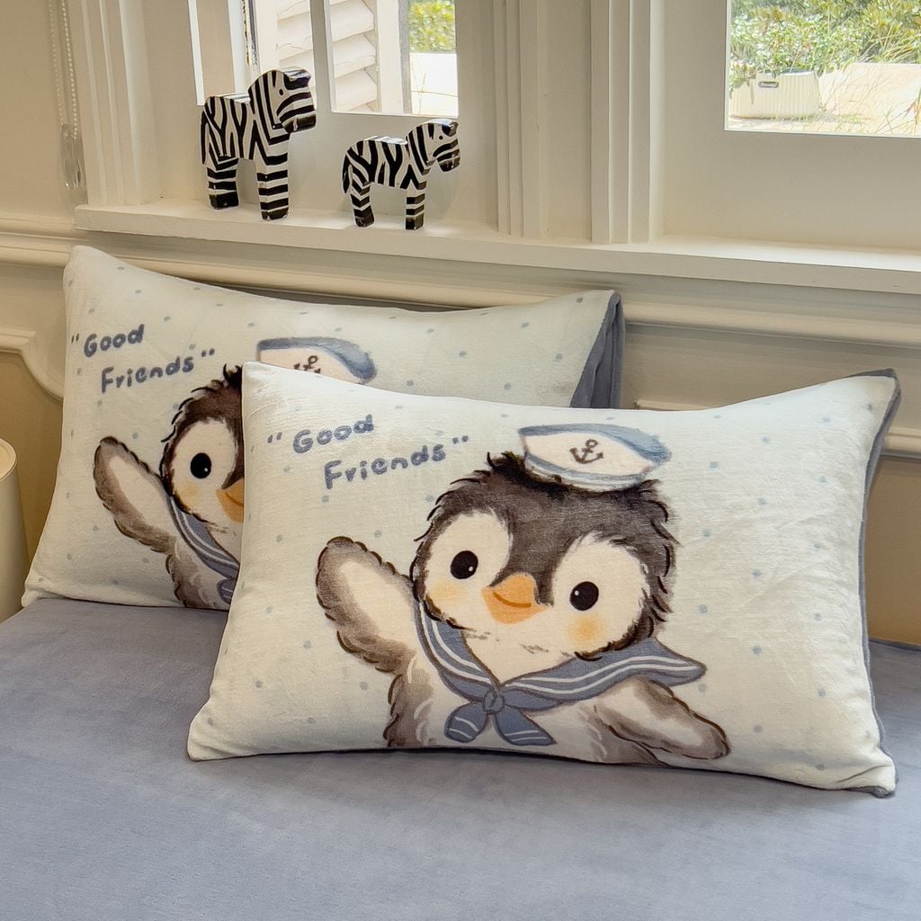 Set 4 Món Nỉ Nhung 200gr hình in 3D Penguin