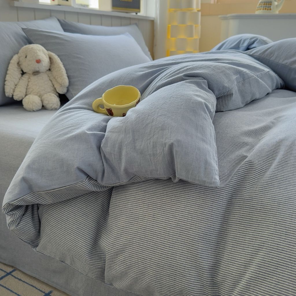 4Pcs Japan Linen |  Standard size duvet cover Bedding Set Drap Freesize | ID CL4P025COV016