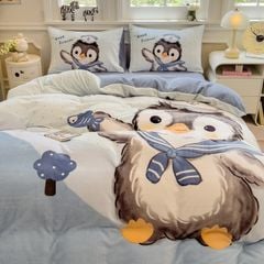 Set 4 Món Nỉ Nhung 200gr hình in 3D Penguin