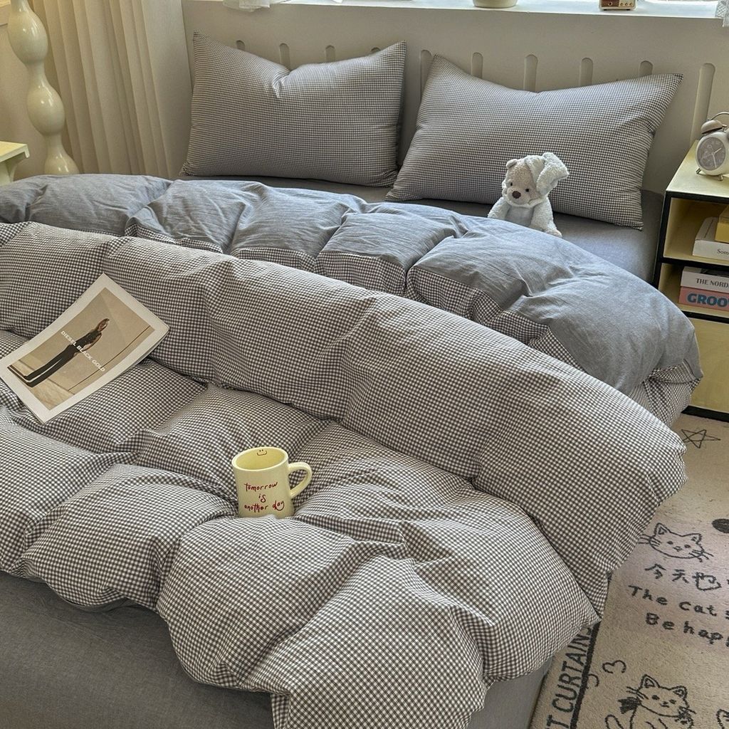 4Pcs Japan Linen |  Standard size duvet cover Bedding Set Drap Freesize | ID CL4P025COV017