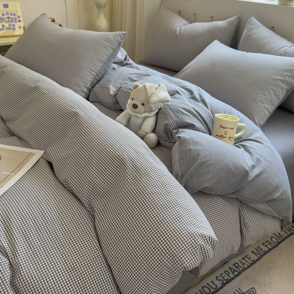 4Pcs Japan Linen |  Standard size duvet cover Bedding Set Drap Freesize | ID CL4P025COV017