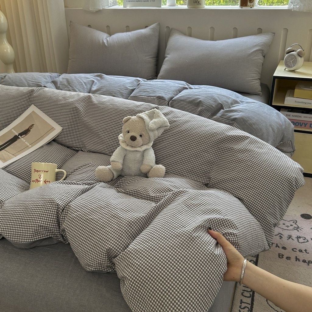 4Pcs Japan Linen |  Standard size duvet cover Bedding Set Drap Freesize | ID CL4P025COV017