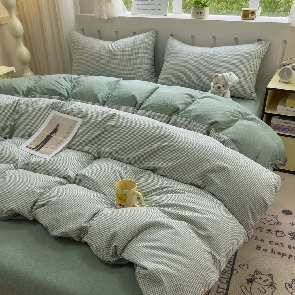 4Pcs Japan Linen |  Standard size duvet cover Bedding Set Drap Freesize | ID CL4P025COV018