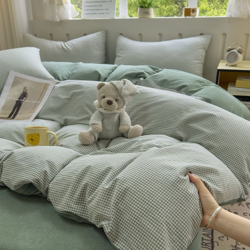 4Pcs Japan Linen |  Standard size duvet cover Bedding Set Drap Freesize | ID CL4P025COV018