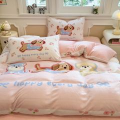 Set 4 Món Nỉ Nhung 200gr hình in 3D Snopydog Happy Every Day