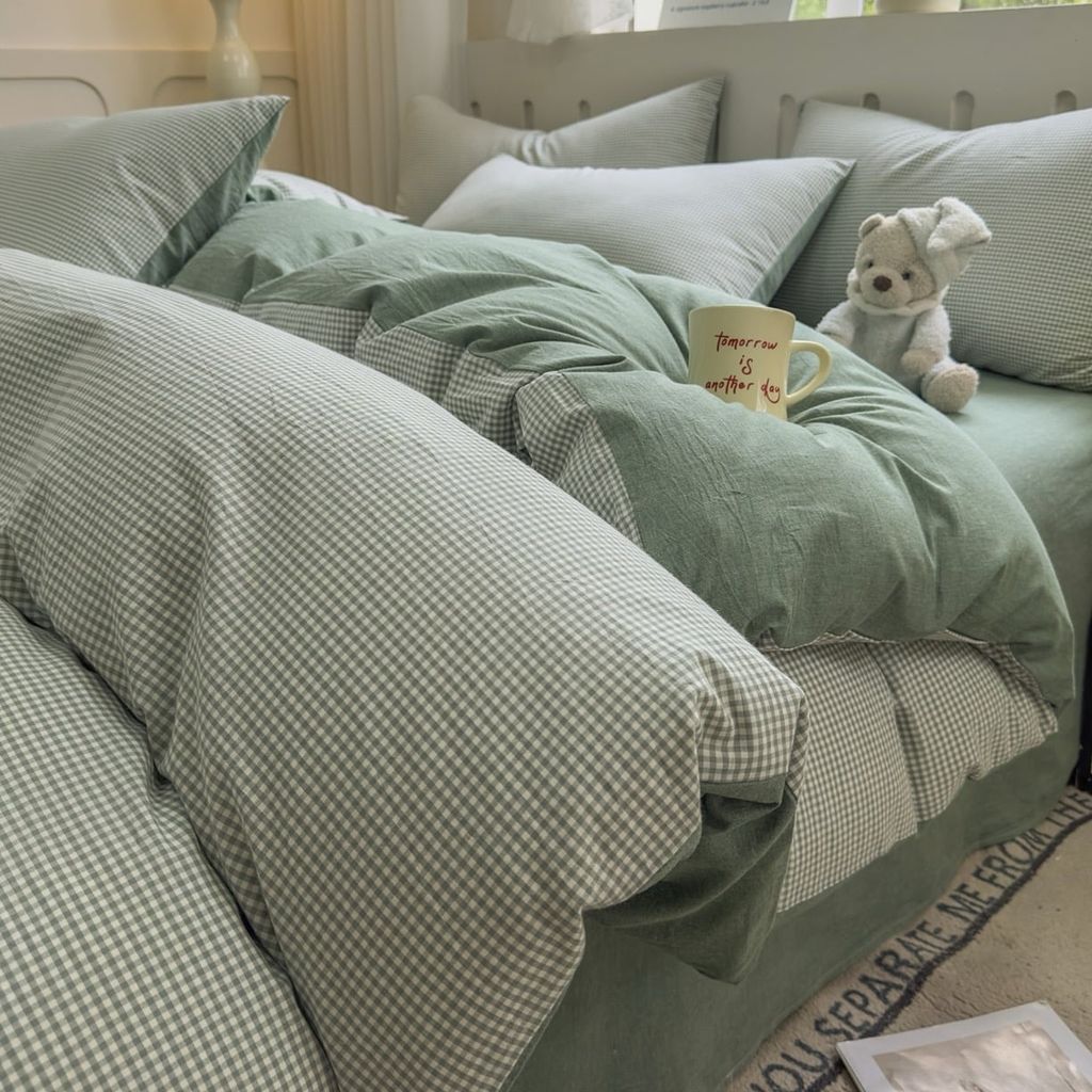 4Pcs Japan Linen |  Standard size duvet cover Bedding Set Drap Freesize | ID CL4P025COV018