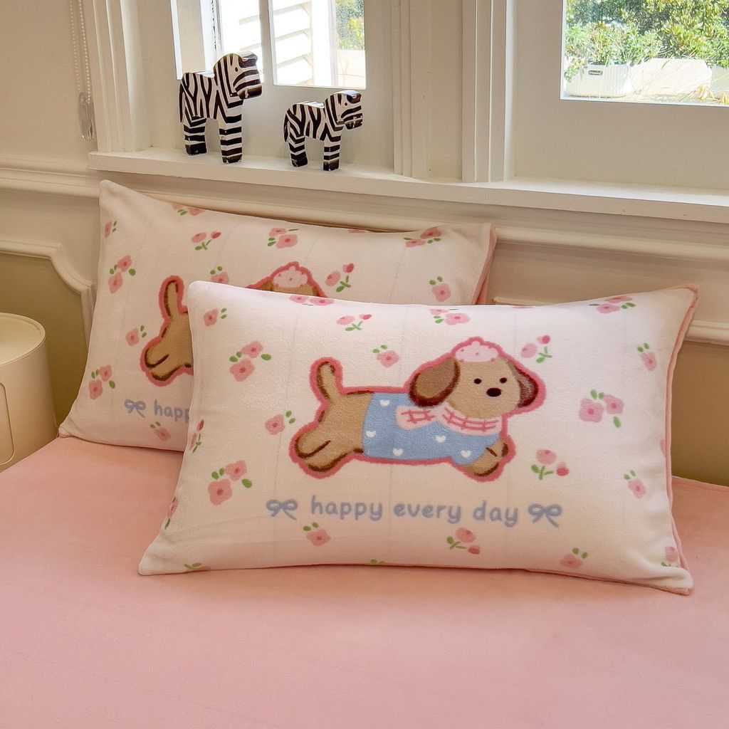 Set 4 Món Nỉ Nhung 200gr hình in 3D Snopydog Happy Every Day